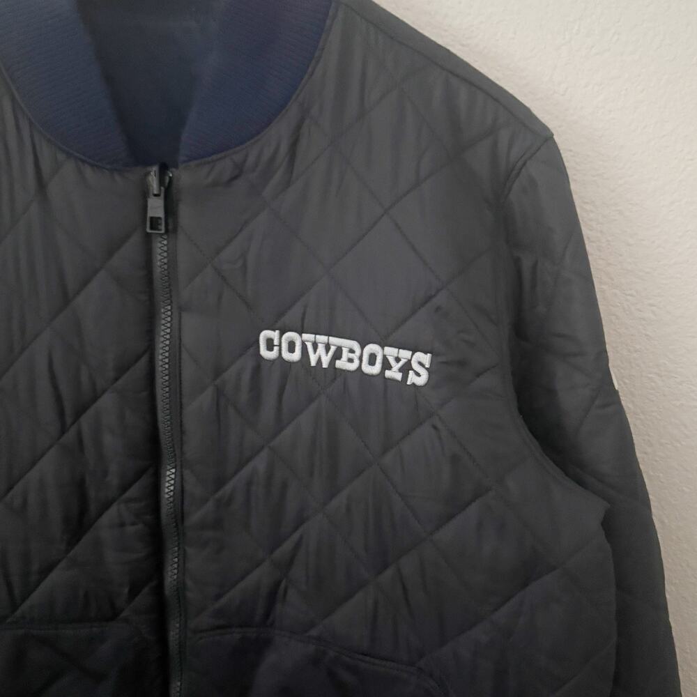 NIKE x NFL | Vintage Dallas Cowboys Reversible Jacket Blue Black Gray | Medium - Picture 4 of 13